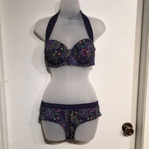 Navy paisley bikini